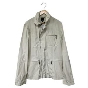 Finn Flare Mens Jacket Cream Full Zip Stand-Up Collar Zip Pockets European Sz S